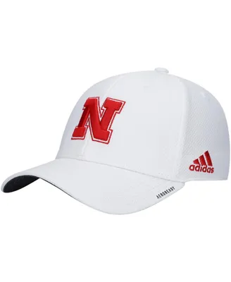 Men's adidas White Nebraska Huskers 2021 Sideline Coaches Aeroready Flex Hat