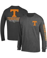 Men's Champion Heathered Gray Tennessee Volunteers Team Stack Long Sleeve T-shirt