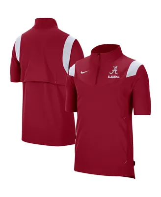 Men's Nike Crimson Alabama Tide Coach Short Sleeve Quarter-Zip Jacket