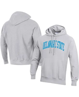 Men's Champion Gray Delaware State Hornets Tall Arch Pullover Hoodie