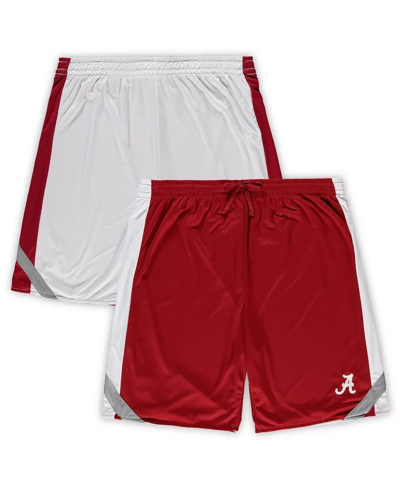 Men's Colosseum Crimson, White Alabama Crimson Tide Big and Tall Team Reversible Shorts