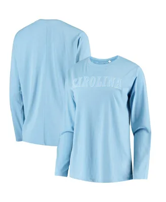 Women's Pressbox Carolina Blue North Carolina Tar Heels Tonal Block Vintage-Like Wash Long Sleeve T-shirt