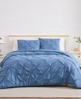 Southshore Fine Linens Pintuck 3 Piece Duvet Cover Set
