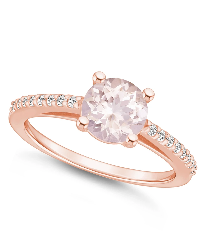 Macy's Morganite (1-1/4 ct. t.w.) and Diamond (1/6 Ring 14K Rose Gold