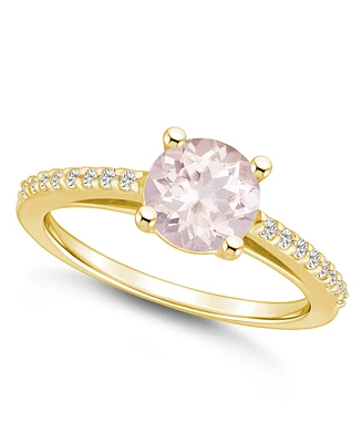 Macy's Morganite (1-1/4 ct. t.w.) and Diamond (1/6 Ring 14K Yellow Gold