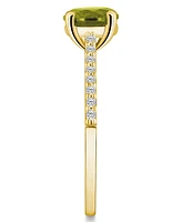 Macy's Peridot (1-1/2 ct. t.w.) and Diamond (1/6 Ring 14K Yellow Gold