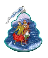 G.DeBrekht Palekh Skating Couple Holiday Ornament