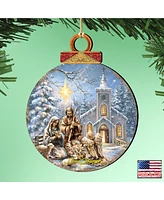 Designocracy by Dona Gelsinger Nativity at The Chapel Ornament Ball, Set of 2