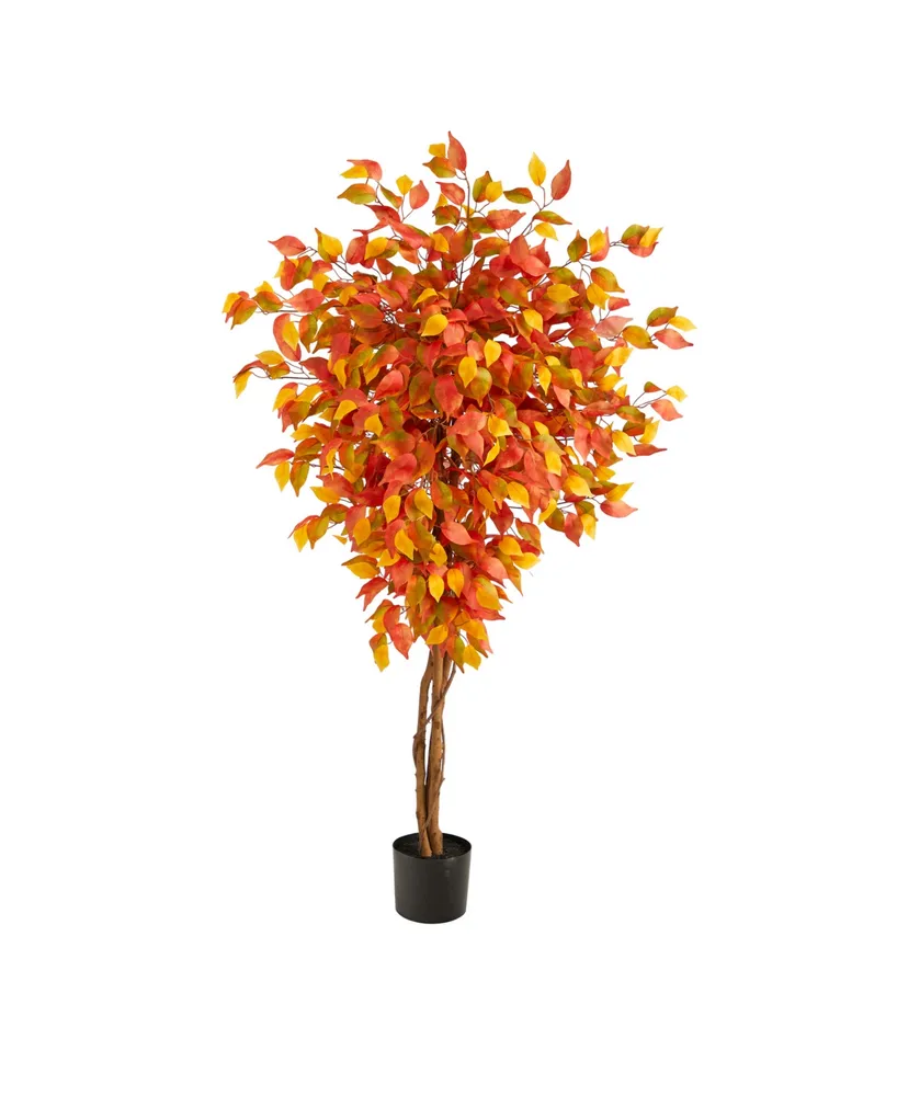 Nearly Natural Autumn Ficus Artificial Fall Tree