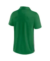 Men's Fanatics Green and Heathered Gray Oregon Ducks Split Block Color Polo Shirt