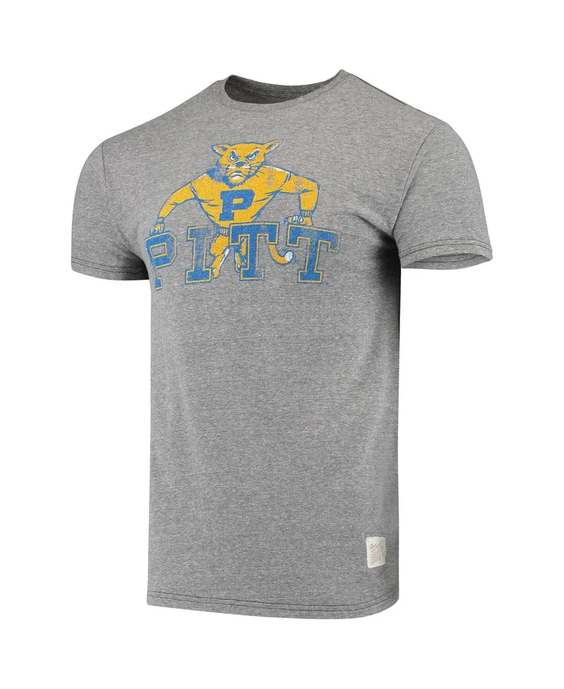 Men's Original Retro Brand Heathered Gray Pitt Panthers Team Vintage-Like Tri-Blend T-shirt