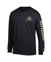 Men's Champion Black Colorado Buffaloes Team Stack Long Sleeve T-shirt