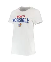 Women's adidas White Kansas Jayhawks More Is Possible T-shirt