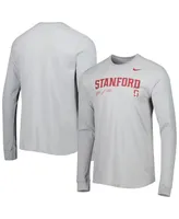 Men's Nike Gray Stanford Cardinal Team Practice Performance Long Sleeve T-shirt