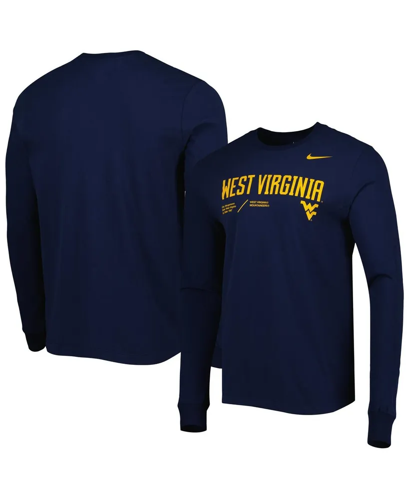 Men's Nike Navy West Virginia Mountaineers Team Practice Performance Long Sleeve T-shirt