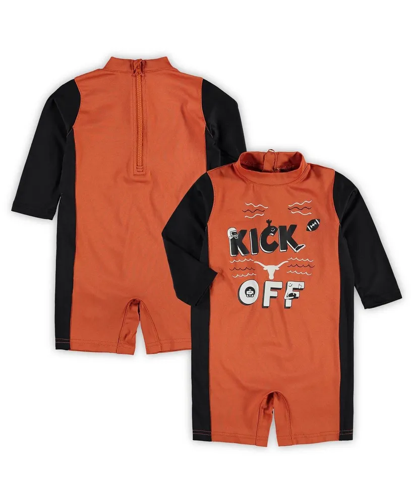 Toddler Girls Texas Orange, Black Longhorns Wave Runner Wetsuit