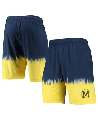 Men's Mitchell & Ness Navy, Gold Michigan Wolverines Tie-Dye Shorts