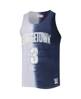 Men's Mitchell & Ness Allen Iverson Gray, Navy Georgetown Hoyas Name and Number Tie-Dye Tank Top