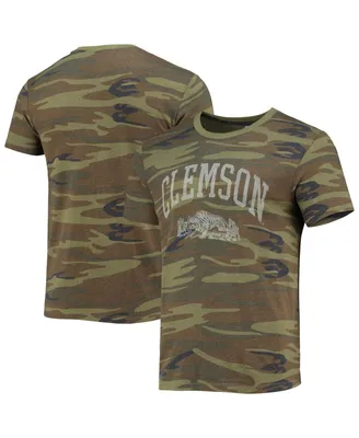 Men's Alternative Apparel Camo Clemson Tigers Arch Logo Tri-Blend T-shirt