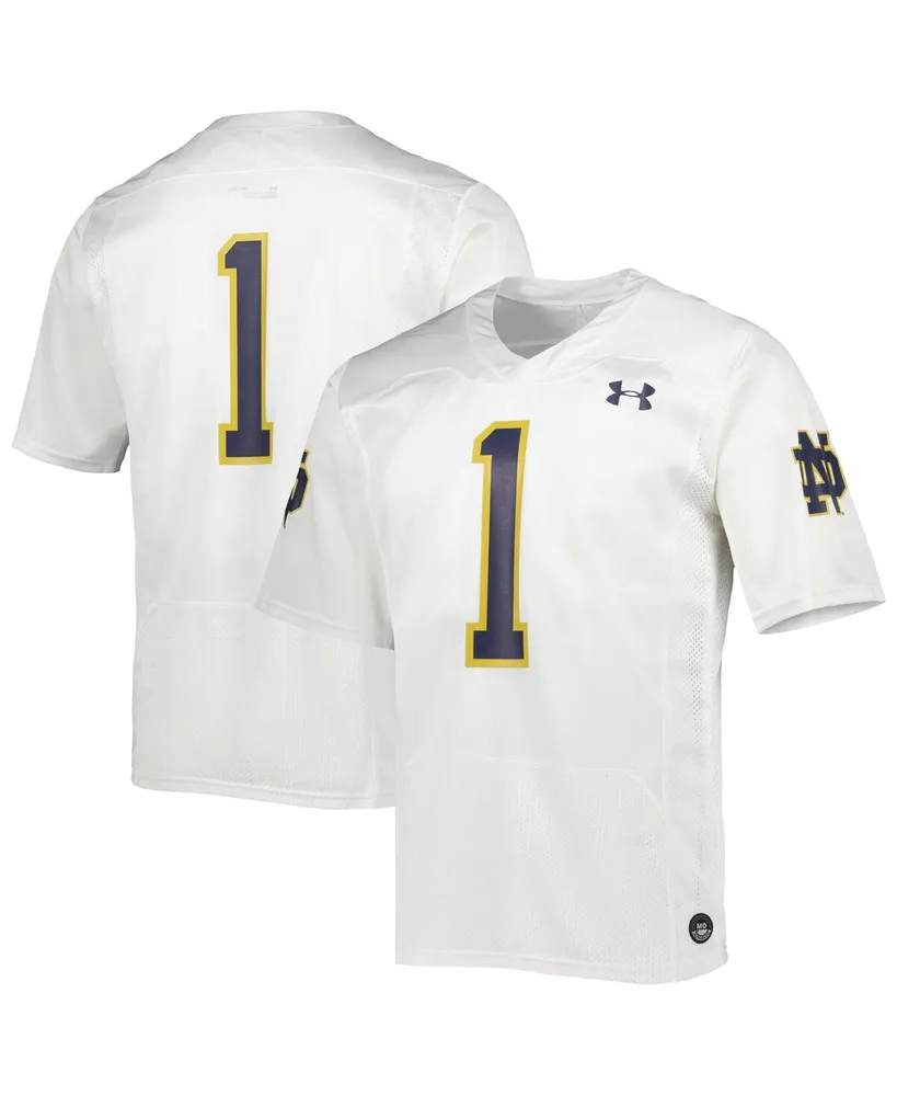 Men's Under Armour #1 White Notre Dame Fighting Irish Team Wordmark Replica Football Jersey