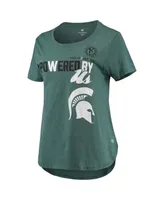 Women's Colosseum Heathered Green Michigan State Spartans PoWered By Title Ix T-shirt