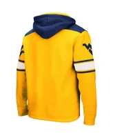 Men's Colosseum Gold West Virginia Mountaineers 2.0 Lace-Up Logo Pullover Hoodie