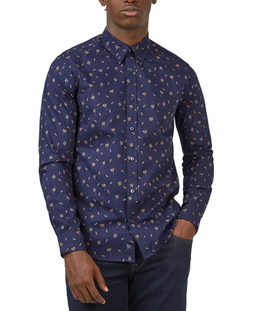 Ben Sherman Men's Regular-Fit Scattered Floral Shirt