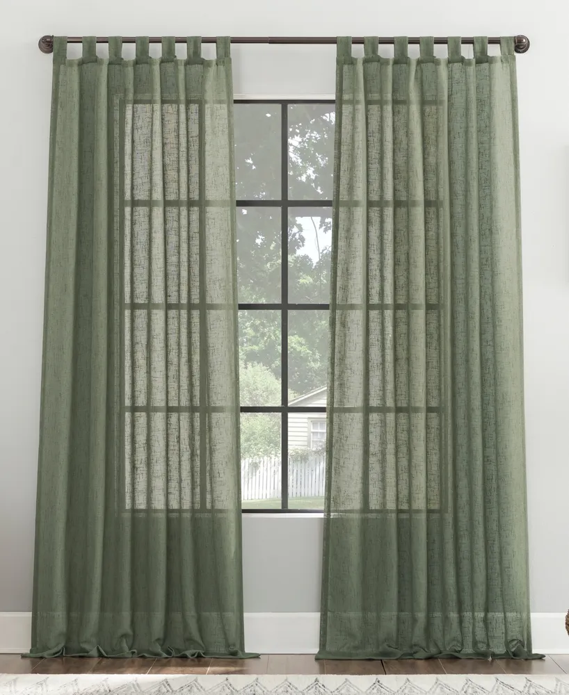 Archaeo Tansy Burlap Weave Tab Top Curtain Panel