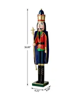 Glitzhome Wooden Christmas King Nutcracker