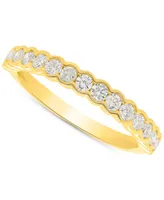 Forever Grown Diamonds Lab-Created Diamond Scalloped Band (1/2 ct. t.w.) 14k Gold-Plated Sterling Silver - Gold