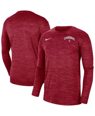 Men's Nike Cardinal Stanford Cardinal 2022 Sideline Game Day Velocity Performance Long Sleeve T-shirt