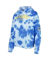 Women's New Era Powder Blue Los Angeles Chargers Cloud Dye Fleece Pullover Hoodie