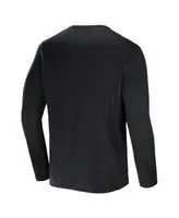 Men's Nfl x Darius Rucker Collection by Fanatics Black Cleveland Browns Slub Jersey Henley Long Sleeve T-shirt