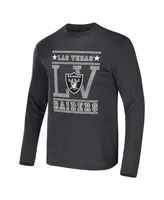 Men's Nfl x Darius Rucker Collection by Fanatics Heathered Charcoal Las Vegas Raiders Long Sleeve T-shirt