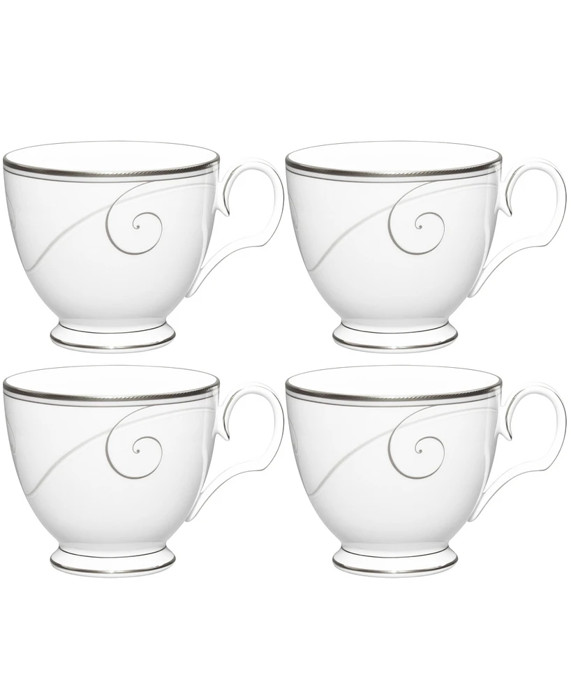 Noritake Platinum Wave Set of 4 Cups, Service For 4