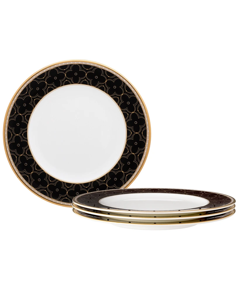 Noritake Trefolio Gold Set of 4 Accent Plates, Service For 4