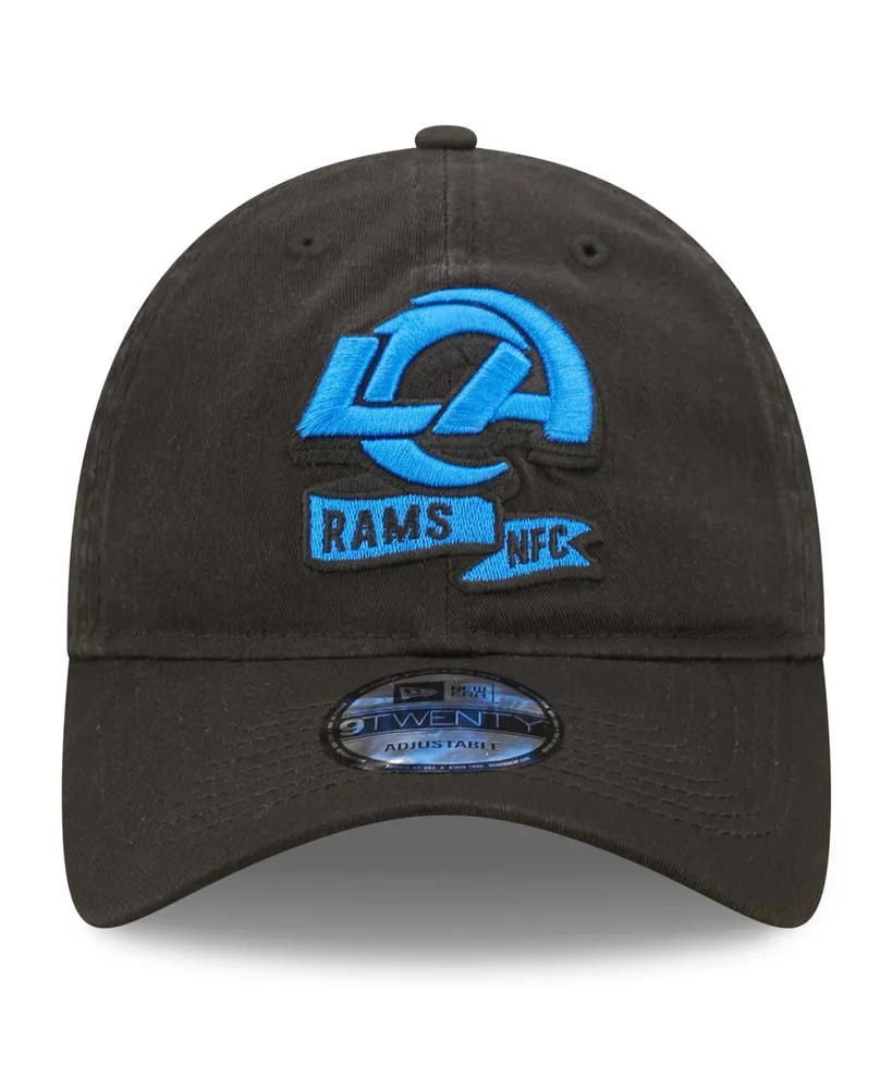 Men's New Era Black Los Angeles Rams 2022 Sideline Adjustable 9TWENTY Hat