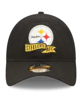 Little Boys New Era Black Pittsburgh Steelers 2022 Sideline 9TWENTY Adjustable Hat