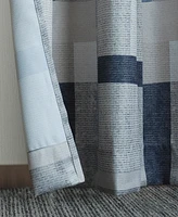 No. 918 Blockade Geometric Blocks Semi-Sheer Grommet Curtain Panel