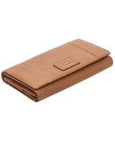 Mancini Women's Pebbled Collection Rfid Secure Trifold Wing Wallet