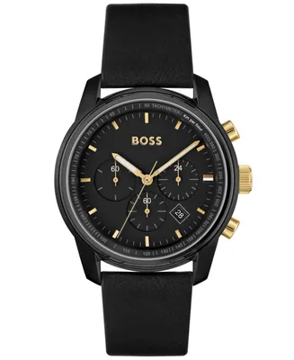 Hugo Boss Men's Trace Genuine Leather Strap Watch