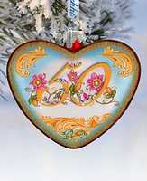 G.DeBrekht 50th Anniversary Heart Holiday Ornament