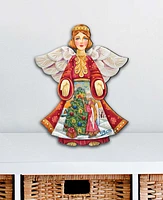 Designocracy Christmas Tree Angel Wood Decor