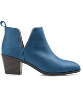 Journee Collection Women's Lola Cut Out Stacked Heel Dress Booties