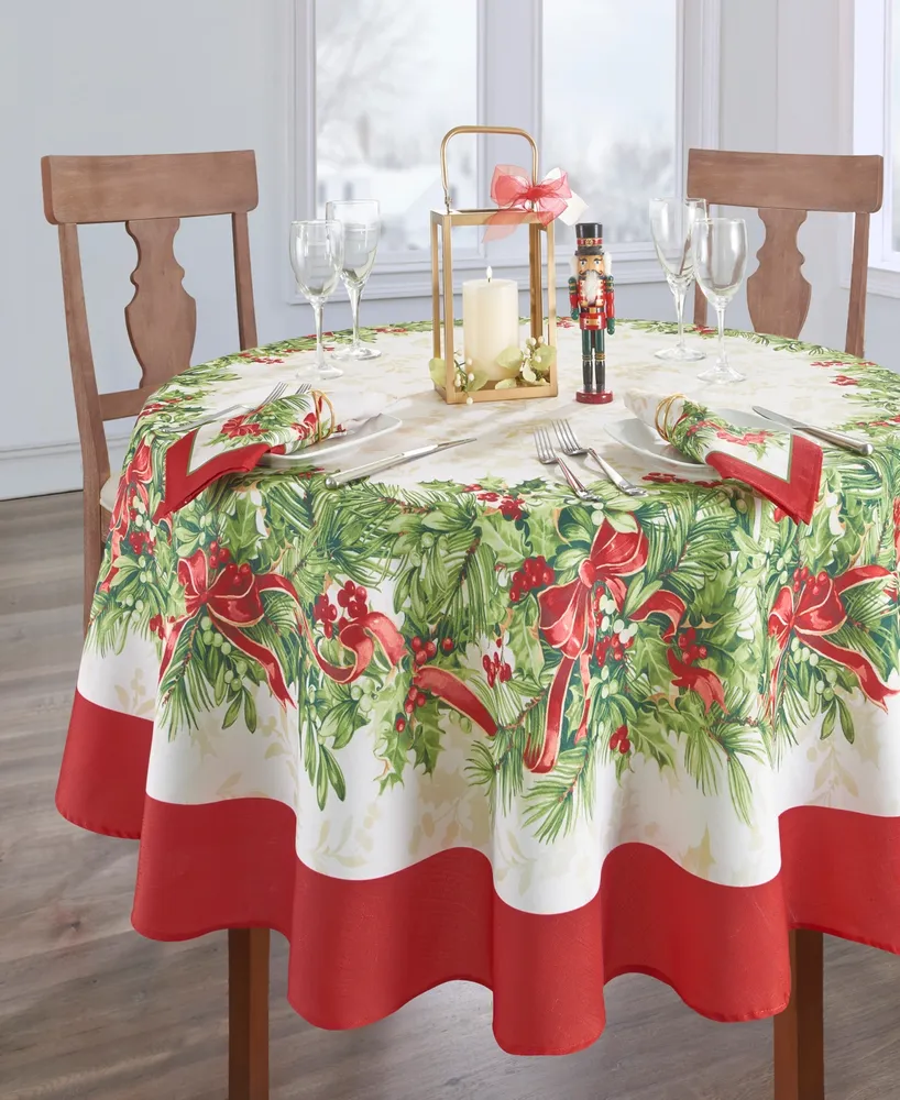 Elrene Holly Traditions Holiday Tablecloth