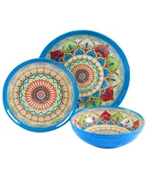 Elama Mandala Micaela 12 Piece Melamine Dinnerware Set, Service for 4 - Multi