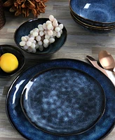 Elama Reactive Glaze Amelia 20 Piece Round Stoneware Triple Bowl Dinnerware Set, Service for 4