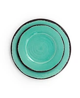 Elama Turquoise 12 Piece Lightweight Melamine Dinnerware Set, Service for 4