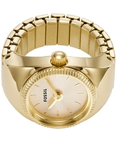 Fossil Women's Ring Watch Two-Hand Gold-Tone Stainless Steel Bracelet Watch, 15mm