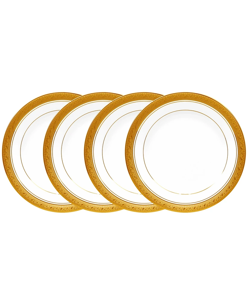 Noritake Crestwood Gold Set of 4 Bread Butter and Appetizer Plates, Service For 4